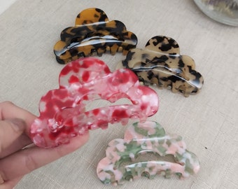 Clouds hair clip medium small 9 cm | French hair clip | Hair claw | rectangular | Hair Clip | Hair Claw | Accessory | Turtle
