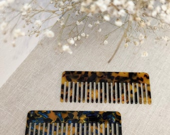 Hair comb made of acetate of very high quality Cystal Blue Brown