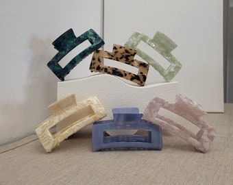 Large square hair clip 10 cm, French hair clip, square hair clip, retro hair claw hair accessory clip, hair clip, hair claw, sustainable