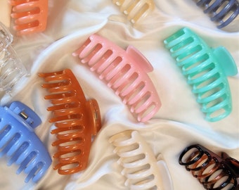 Large hair clip | French barrette | Crab clip | Pastel blue hair clip | Hipster hair clip | Vintage clip 2yk | Made in Germany