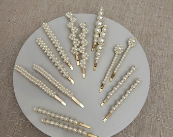 Hair clip hair pin gold metal beads wedding jewelry, bachelorette gift bobby pin hair accessories for women hair clip hair claw clasp DIY