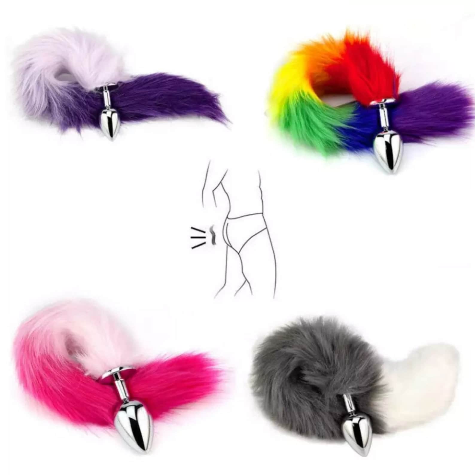 Furry Tail Butt Anal Plug Role Playing Sexual Adult 画 像 1.