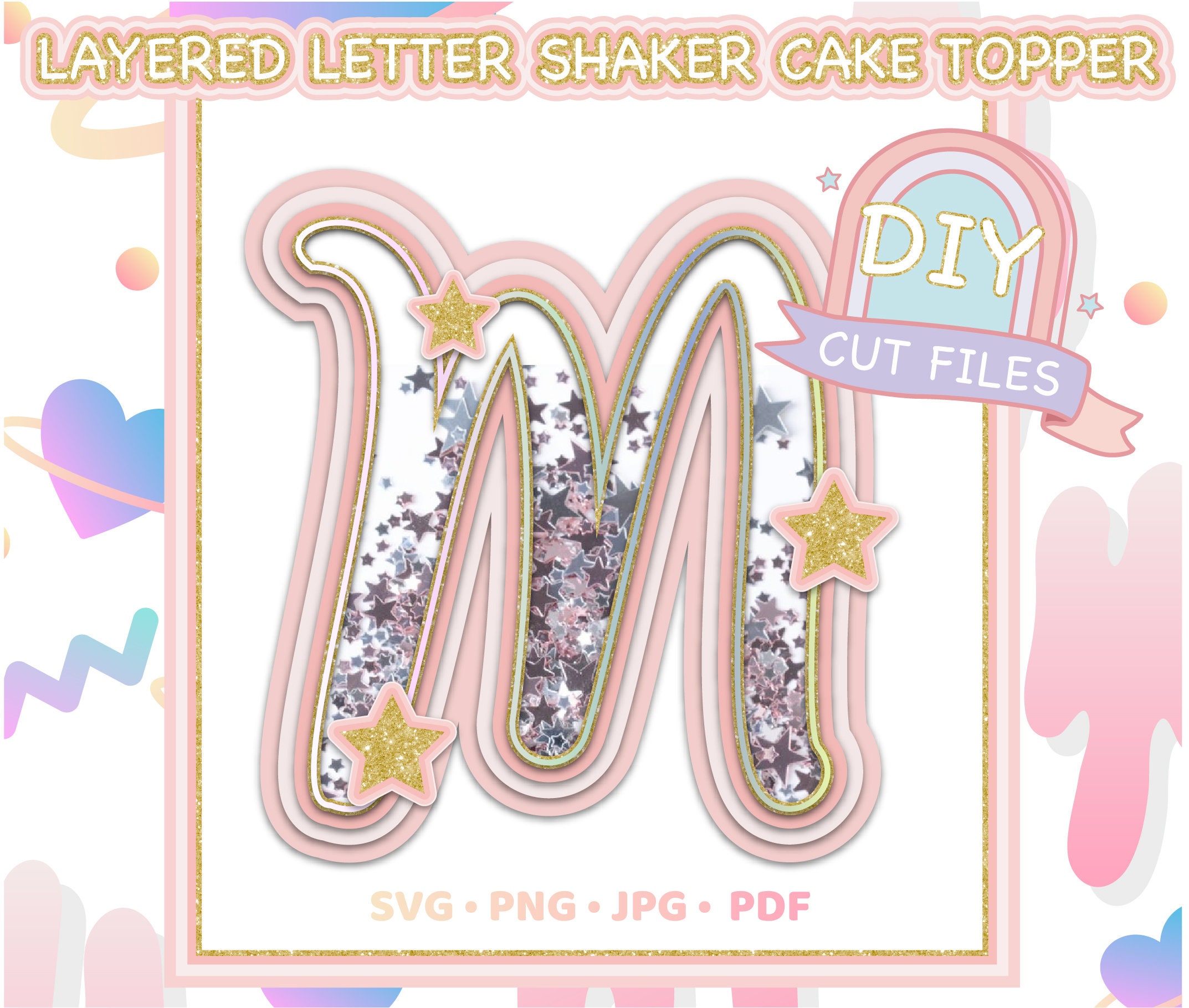 Alphabet initials for cake toppers,Shaker and layered, 3D letter cake –  Dgranitos