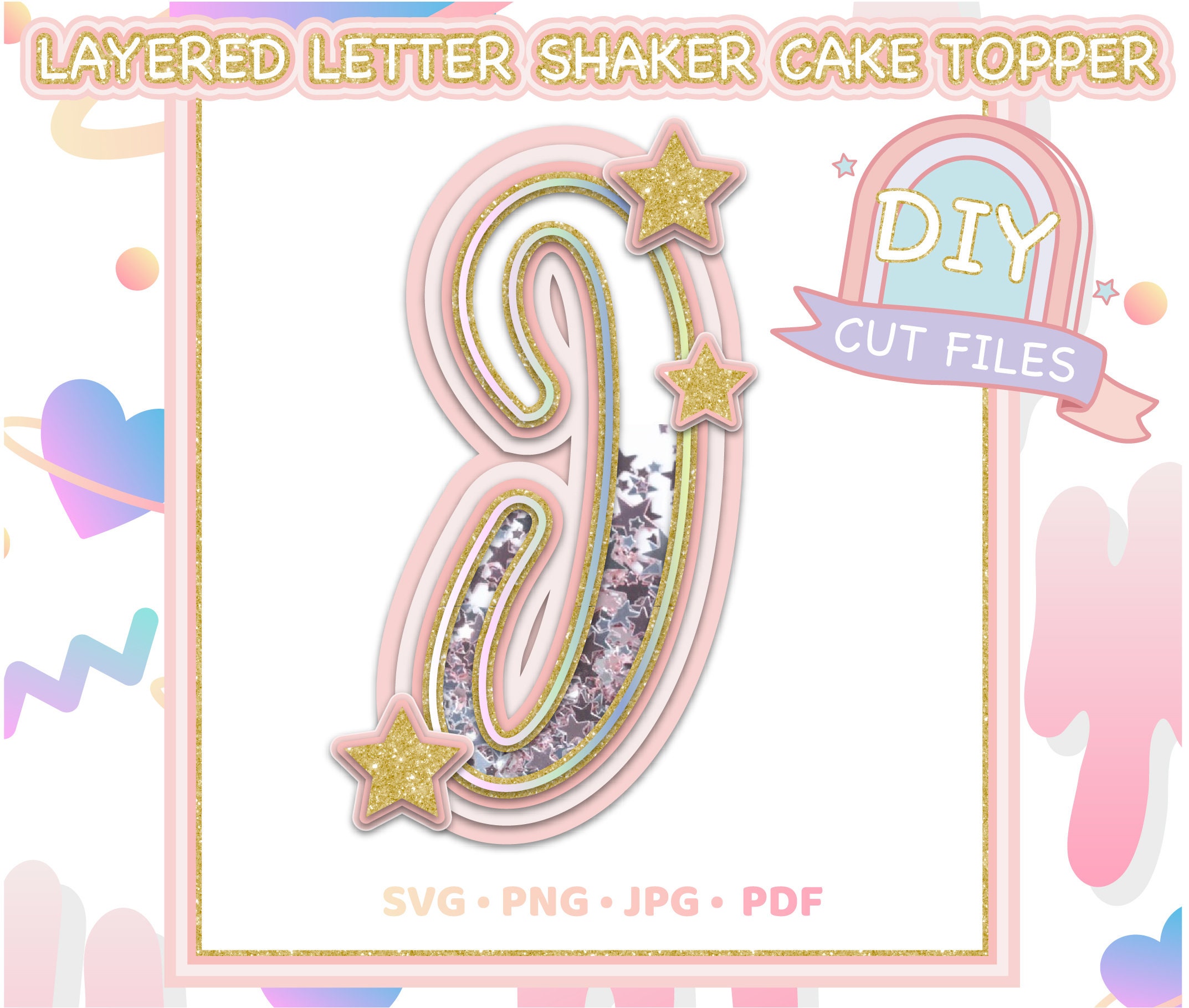 Alphabet initials for cake toppers,Shaker and layered, 3D letter cake –  Dgranitos