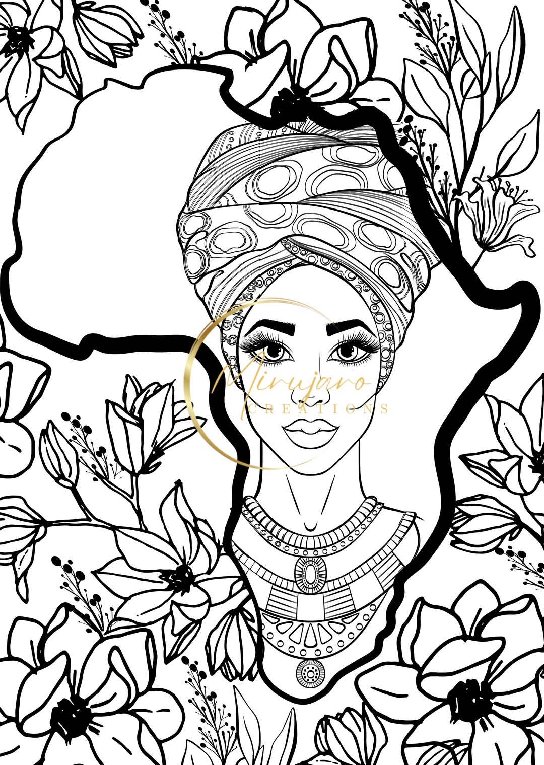 Printable Mother Africa DIGITAL Coloring Page INSTANT DOWNLOAD - Etsy