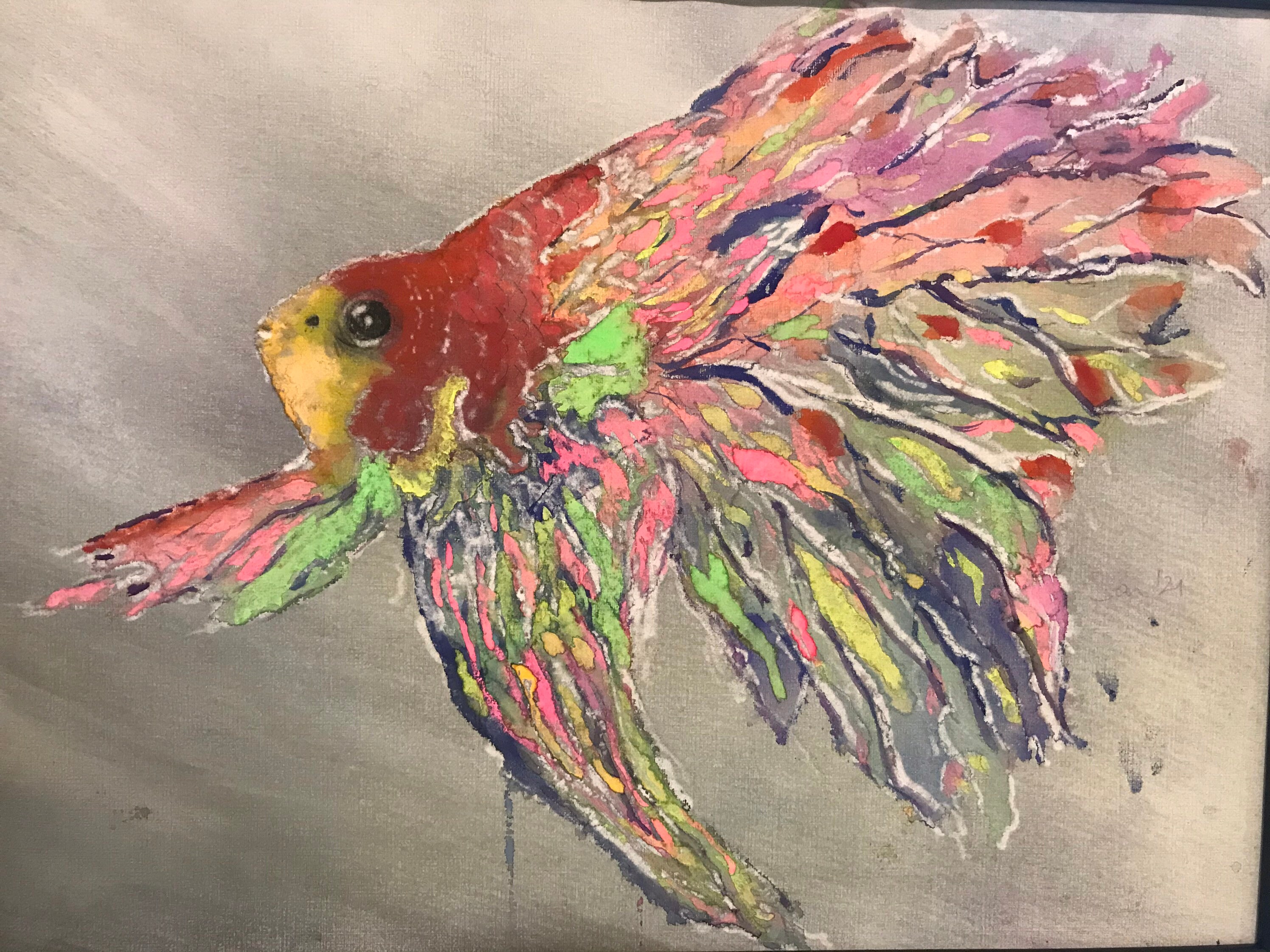 Original hand painted wall art of a fish Etsy