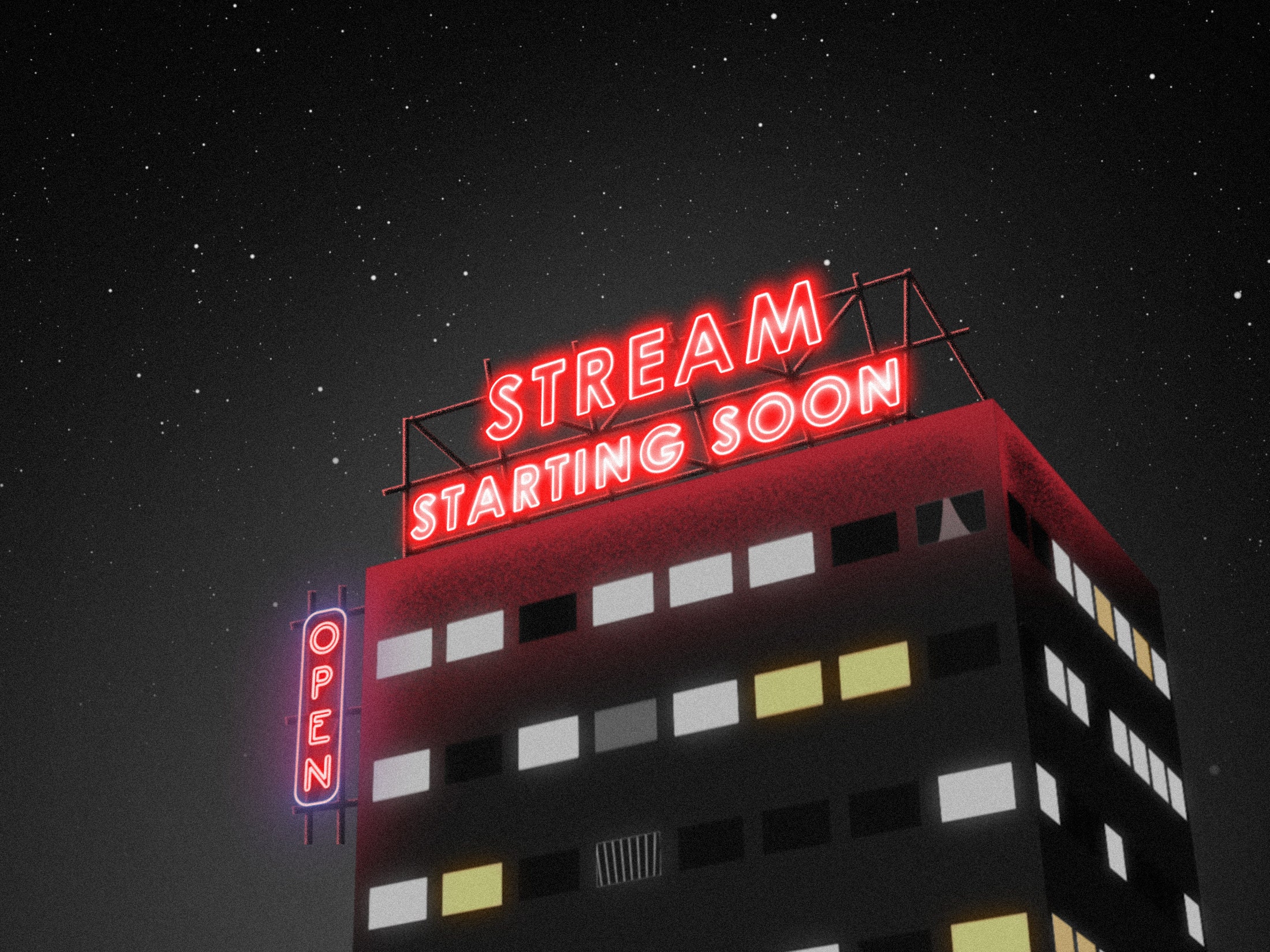 Neon Sign Rooftop Animated Screens Neon Glow Cyberpunk - Etsy