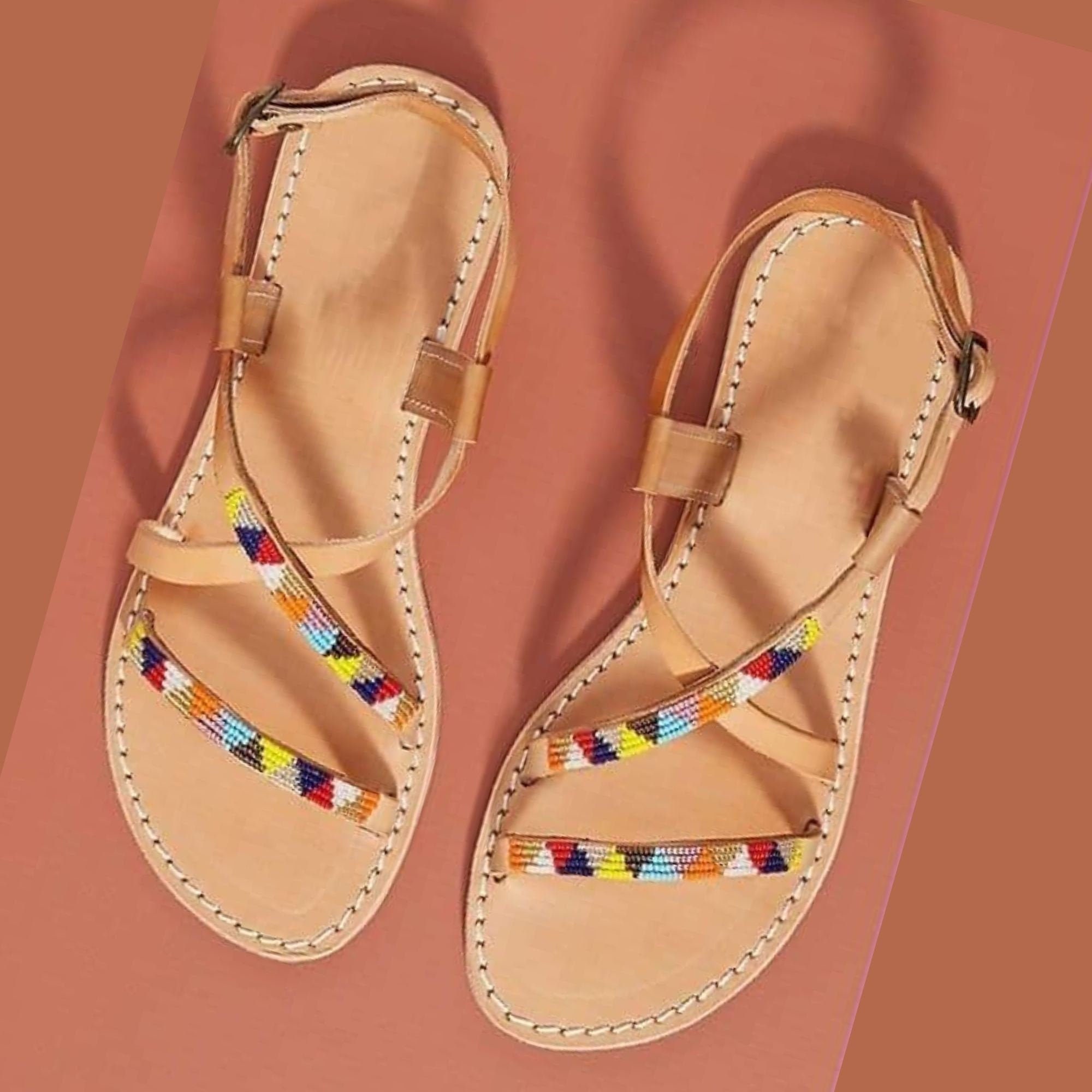 African maasai sandals Kenyan sandals Leather sandals women Etsy