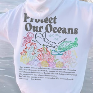 Protect Our Oceans Hoodie | Shark Hoodie | Save The Ocean | Respect The Locals Hoodie | Marine Biologist | Surfing Hoodie | Shark Lover Gift