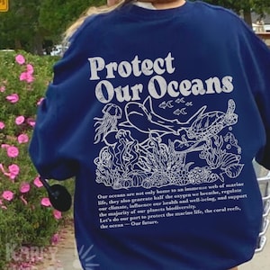 Protect Our Oceans Sweatshirt | Respect The Locals | Shark Hoodie | Surfing Sweatshirt | Ocean Beach Hoodie | VSCO Sweater | Save The Ocean