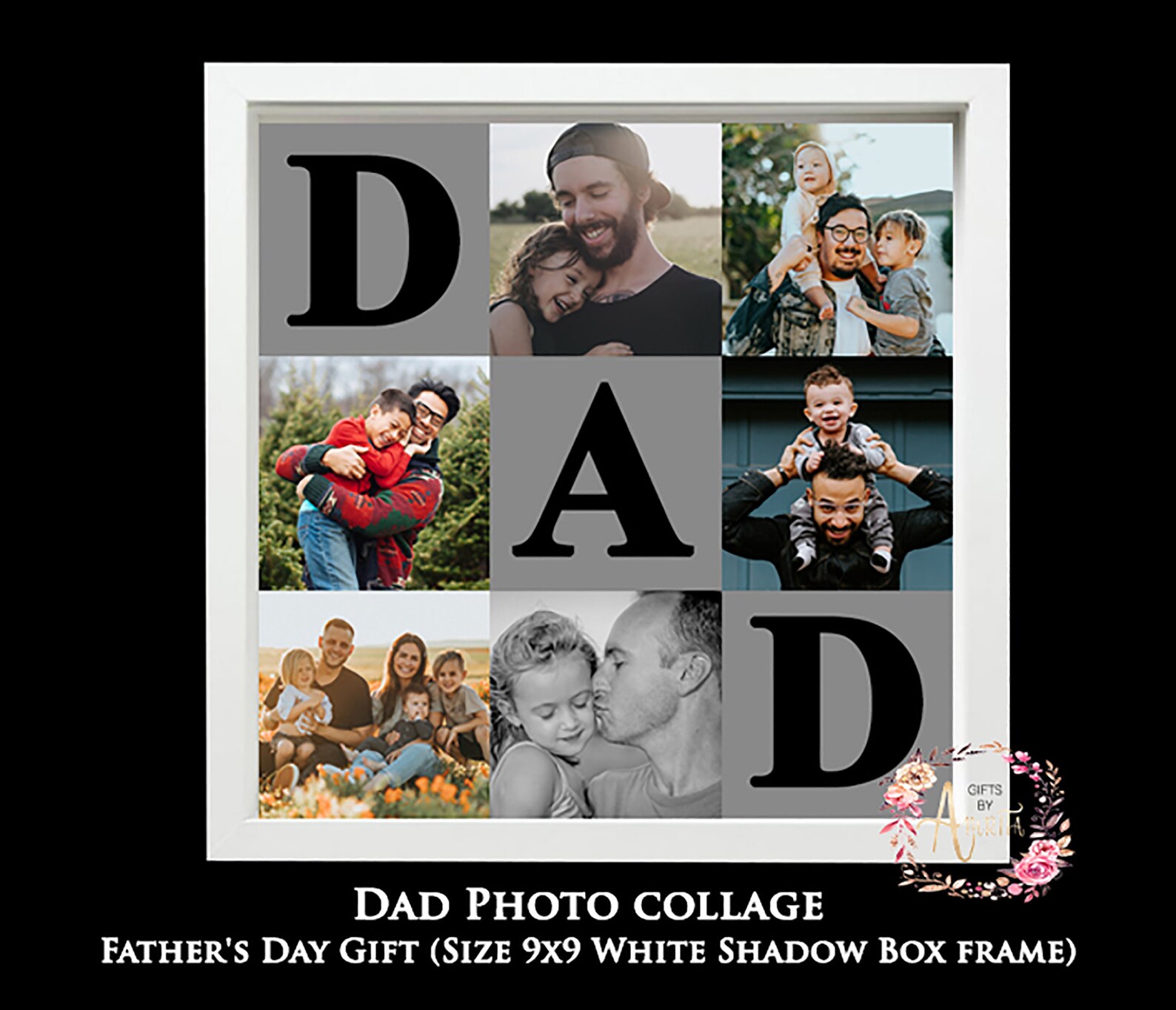 Father's Day Gift 6 PICTURE COLLAGE Shadow Box Frame Etsy