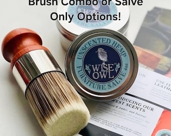 Wise Owl Furniture Salve and Brush Combo Options OR Salve Only Option - Restore, Seal, Deodorize & Protect in One Application