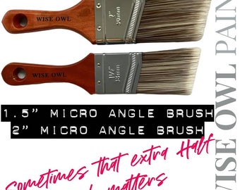 Wise Owl Paint Premium Flat Brush Micro Angled 1.5"