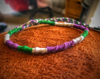 Hand-knotted Genderqueer Pride Bracelet