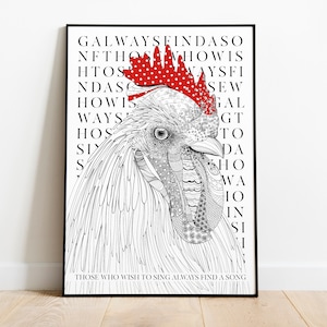 Rooster / Hen Illustration - Signed Art Print | Kitchen decoration | Kitchen Wall Decor
