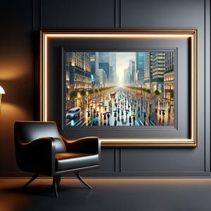 Rainy Day Cityscape Printable Wall Art, Urban Home Decor, Instant Download Print, Apartment Wall Art, Modern City Print