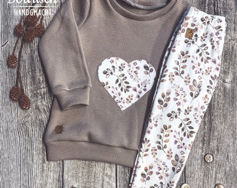 Sweater “Waffle jersey with heart appliqué” baby/children