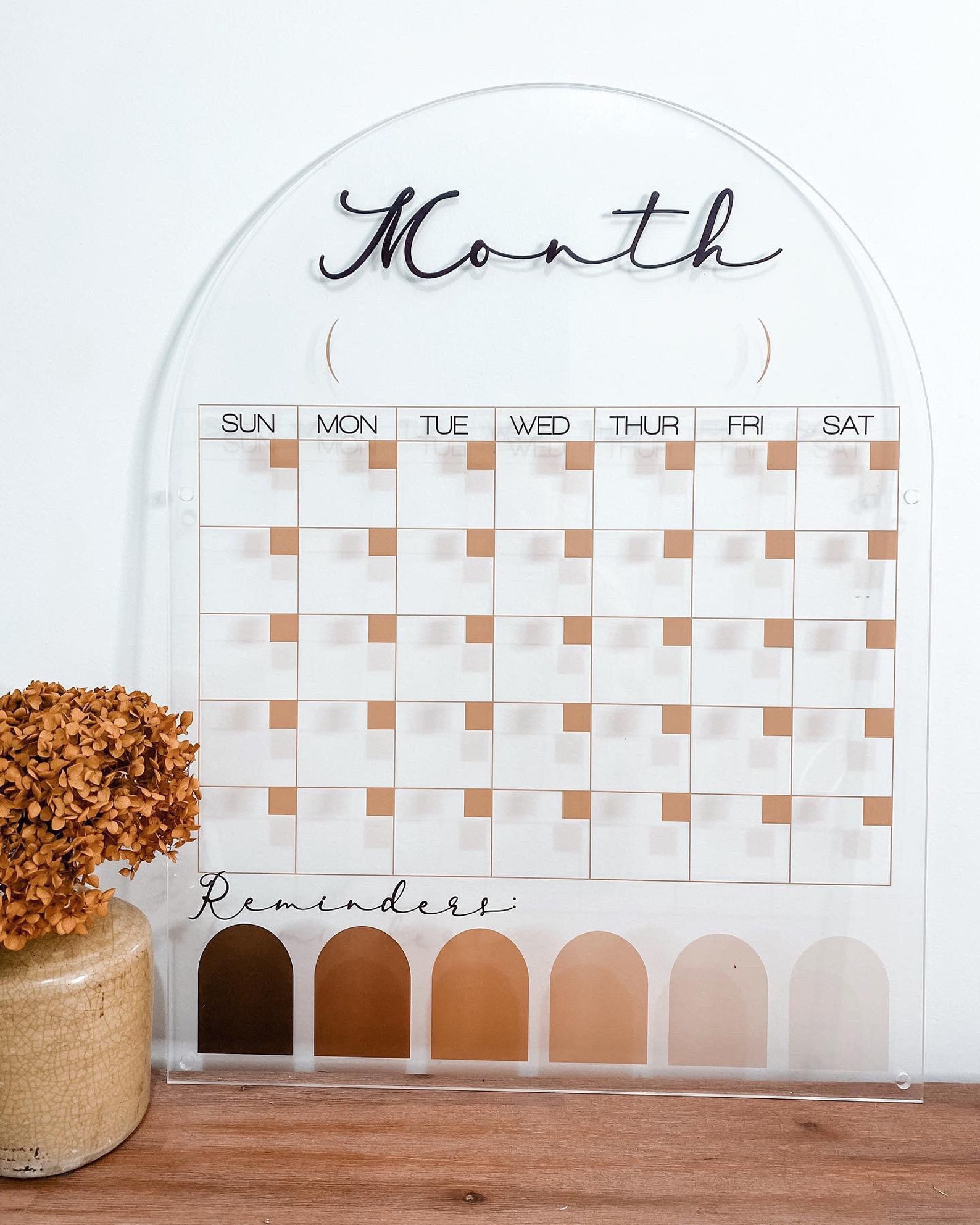 Clear Acrylic Monthly Planner Calendar Etsy