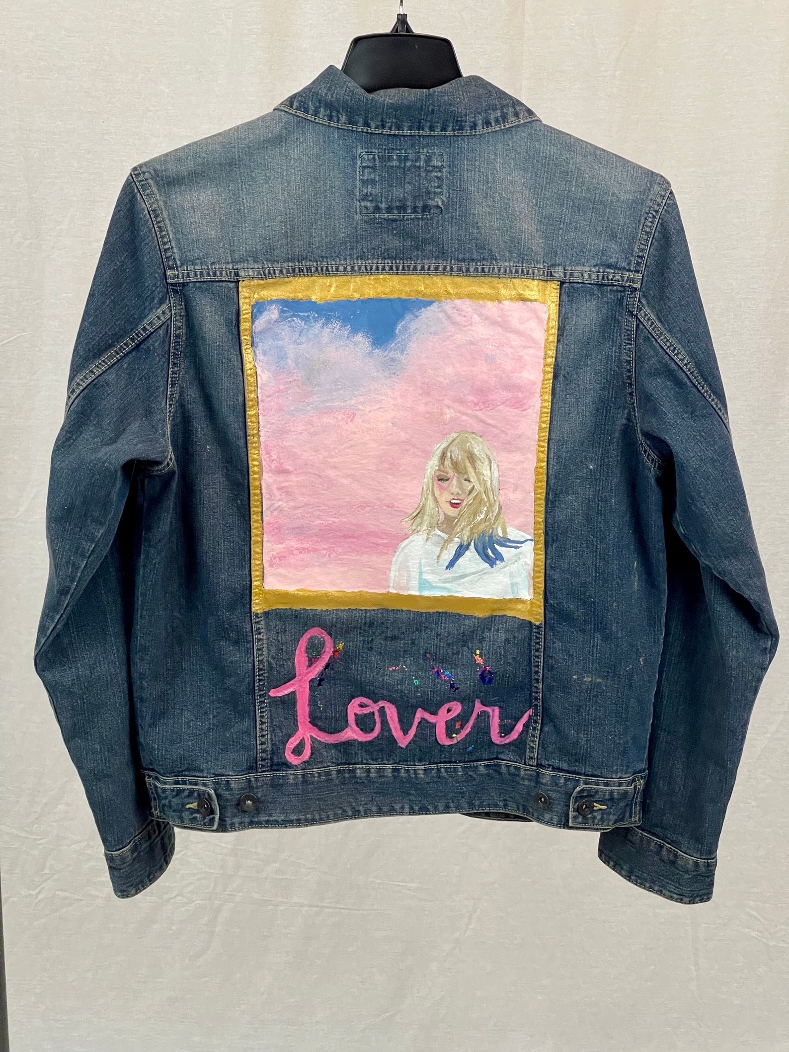 Hand Painted Taylor Swift Lover Jean Jacket Etsy