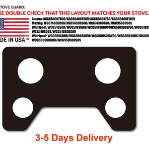 Protecteurs de poêle Whirlpool 30 pouces, conception en pièce entière, lavable, WCG51US, WCG55US, AmanaAGC6540K, MaytagMGC7430D, MaytagMGC9530D