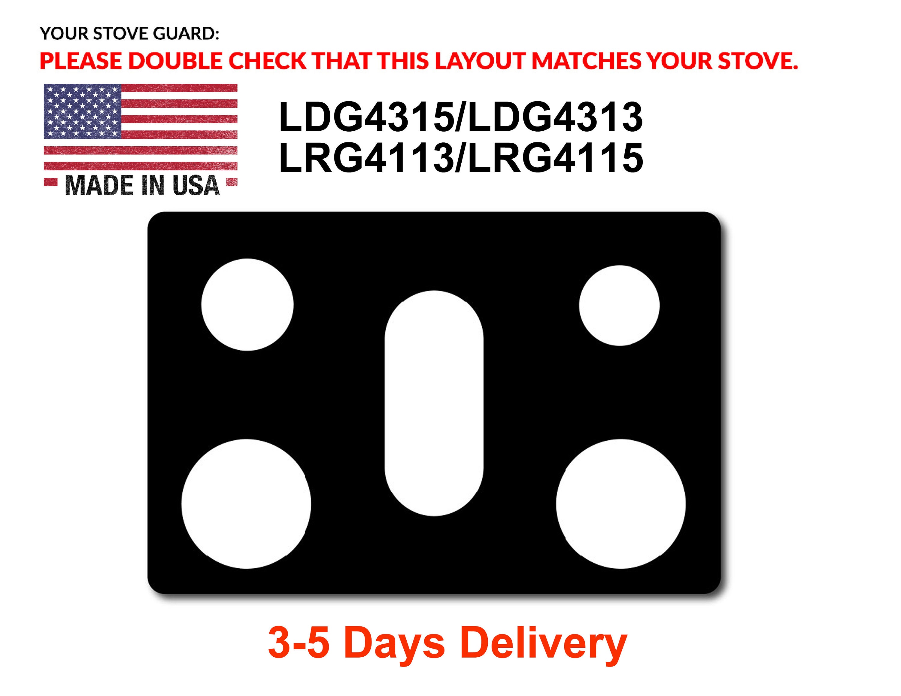 LG Stove Protectors 30inch,gas Cooktop Protectors,whole Piece  Design,washable, LGLDG4315, LRG4115, LRG4113, LDG4313 