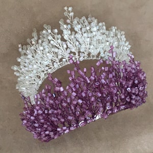 Crown, Bridal crystal beads Hair Accessory, Bridal Hairpiece, Bridal Tiaras, Silver Headpieces, Tiara for Bachelor, Crystal Crowns