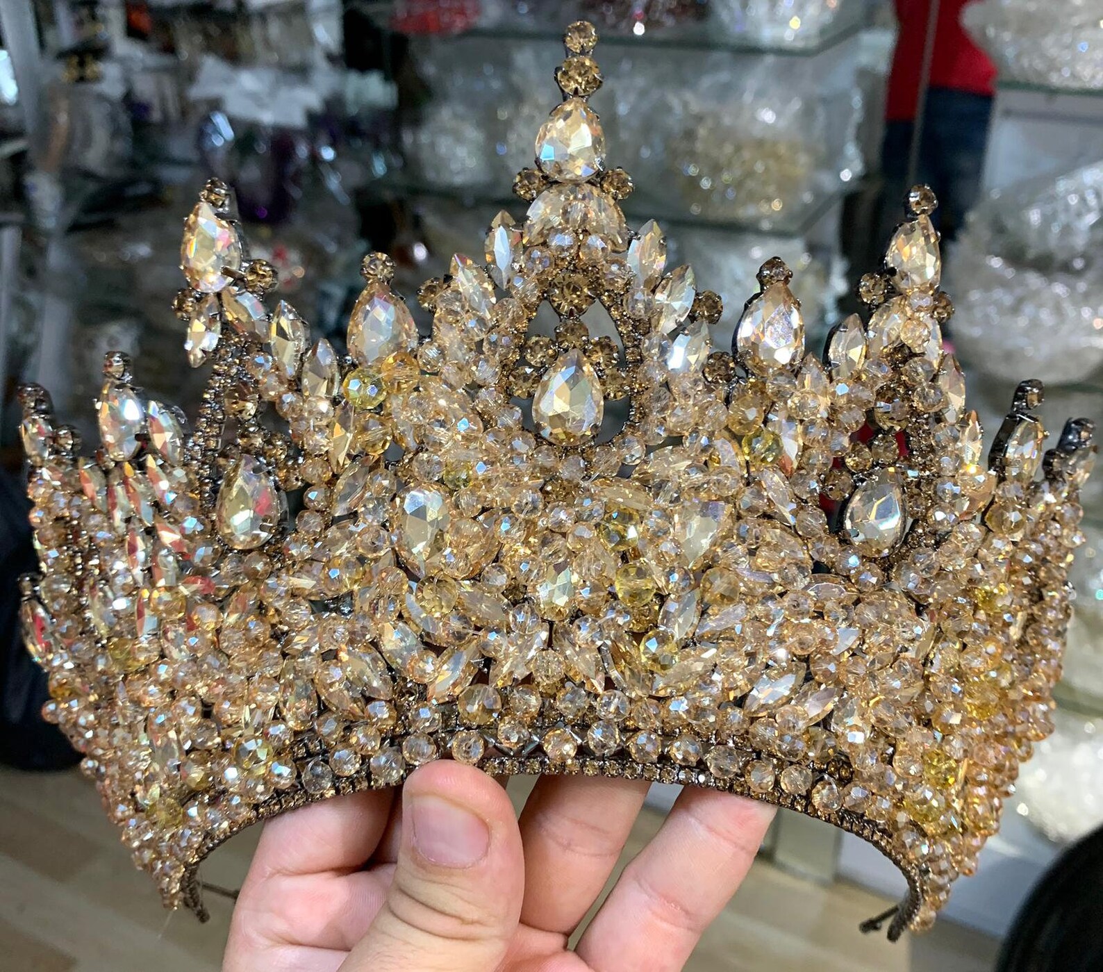 Black Crystal Crown the Queen's Crown Wedding Headpiece Etsy