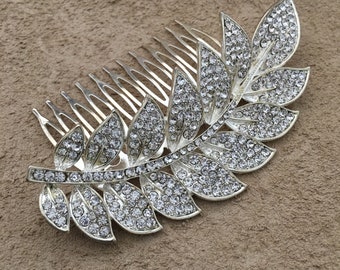 wedding hair comb, Silver bridal headpiece, Leaf hairpiece, Wedding hair accessory, bridal hair comb, Gift For Bride, Wedding Accessories