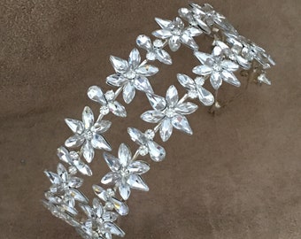 wedding hairpiece Bridal Tiara, Crown, High Crystal Tiara, Bridal Diadem, Silver Tiara, Crown, Clear Crystal Bridal Diadem zircon Crown