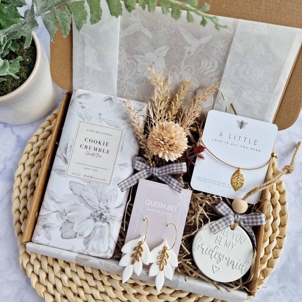 Bridesmaid Gift Box | Handmade Jewelry, Chocolate & Flowers
