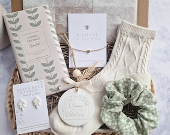 Birthday Gift Box for Her, Self Care Gift Basket, Chocolate Gift Set, Best Friend Gift, Women's Birthday Present, Cozy Socks Gift Box