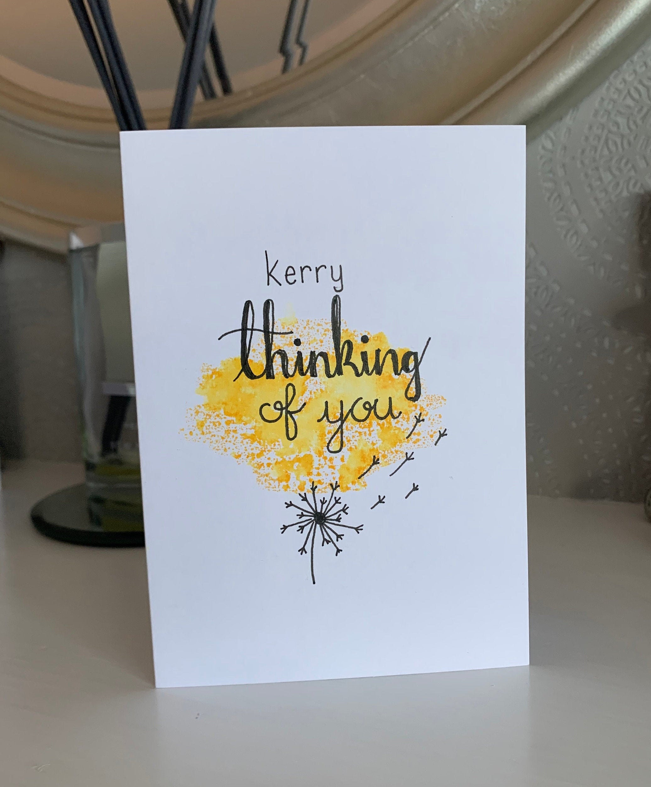 Thinking of You Hand Lettered Greetings Card A6 Blank can  Etsy