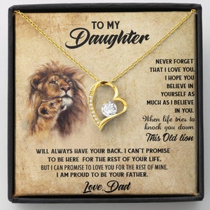 To My Daughter Necklace | Father Daughter Necklace | Father to Daughter Christmas Gift from Dad |  Bonus Daughter