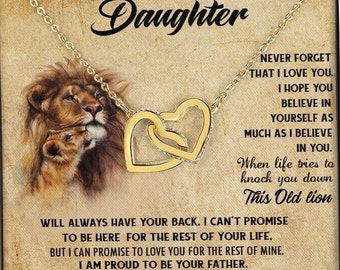 To My Daughter Necklace | Father Daughter Necklace | Father to Daughter Christmas Gift from Dad |  Bonus Daughter