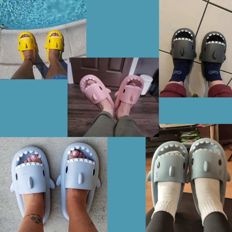 Shark Slides Shark Slippers Shark Slides Adult Active Etsy