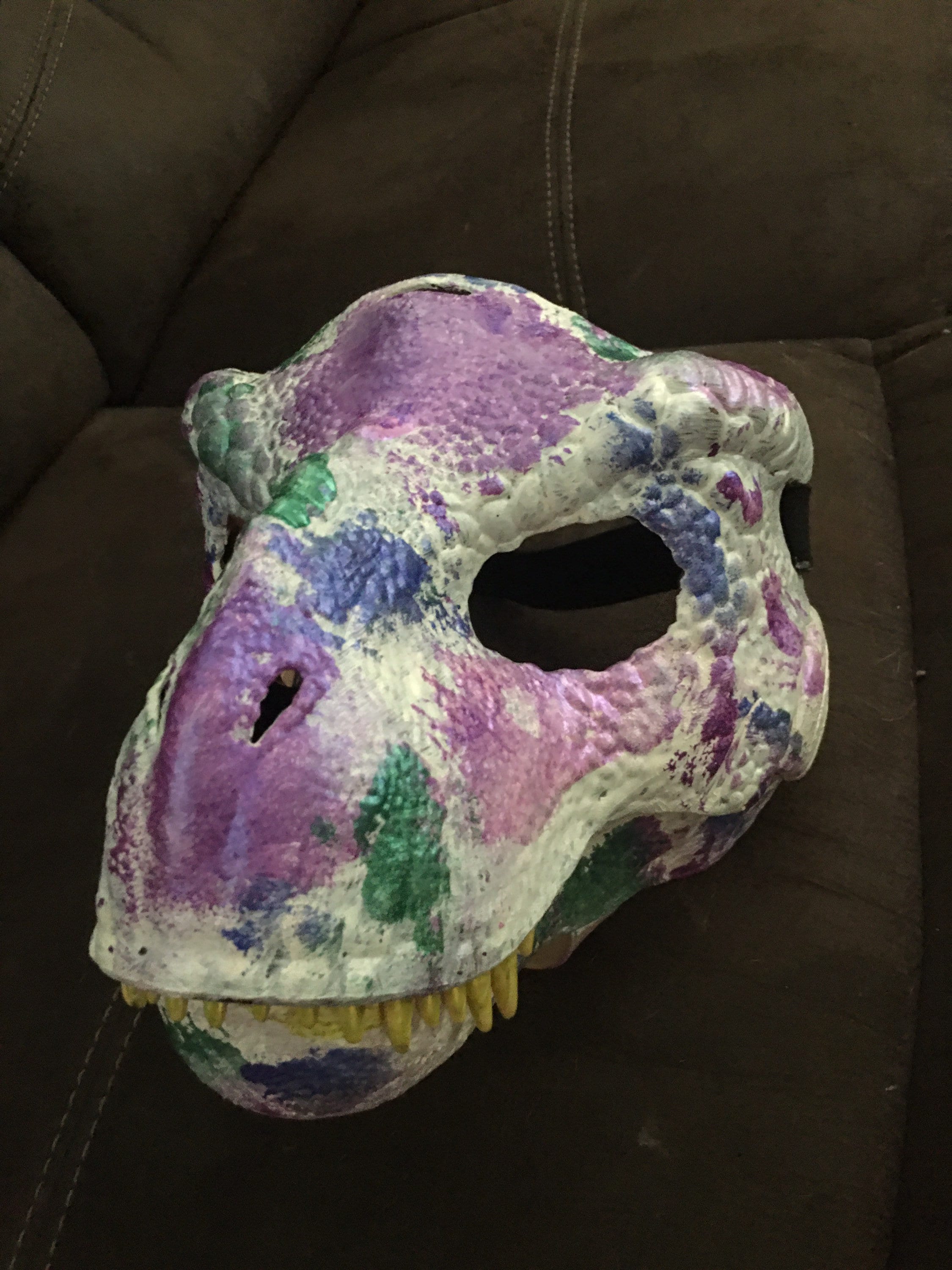 Painted premade Dino mask for furries to make into a fursuit | Etsy