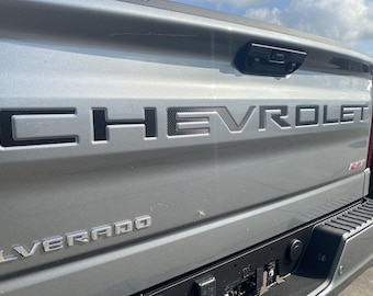 Black Carbon Fiber Vinyl Tailgate Letters for Chevrolet Silverado &#39;19-&#39;25