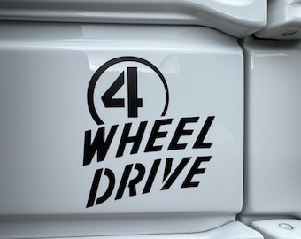 4 Wheel Drive Decal Compatible with Jeep Wrangler / Gladiator