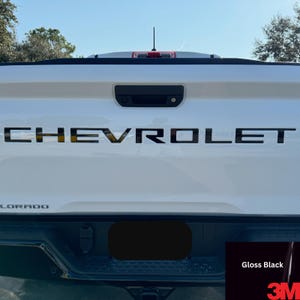 Gloss Black Vinyl Tailgate Letter Inserts for Chevrolet Colorado 2023-2025