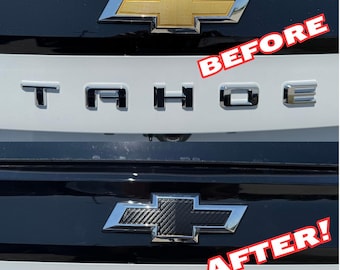 Pre-Cut Vinyl Front & Back Bowtie Overlay Decals Compatible with Tahoe / Suburban 2021-2026 Model Years