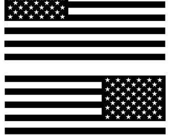 US Flag Vinyl Decals - Set of 2