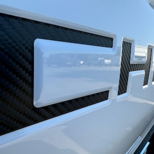 Black Carbon Fiber Vinyl Tailgate Letter Inserts for Chevrolet Colorado 2023-2025