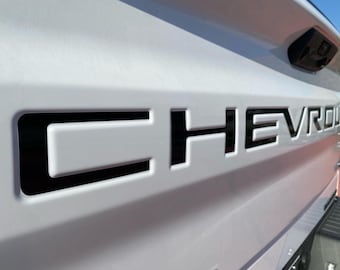 Vinyl Tailgate Letter Insert Decals Compatible with Silverado 1500/2500 '19-'26 Model Years