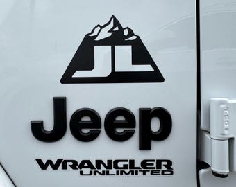 JL Mountain Logo Fender Decals Compatible with Jeep Wrangler 2018 - Present