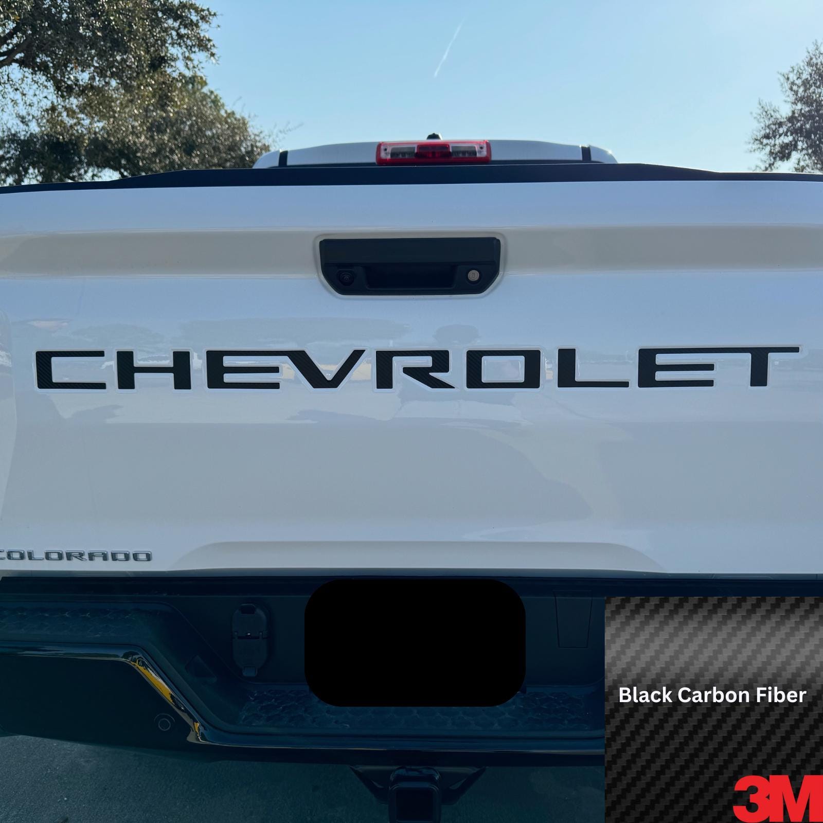 3D BLACK BLUE LINE RAISED DOMED TAILGATE LETTERS FOR 2019-2026 SILVERADO - Foto 7