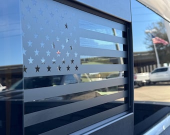 2019-2026 Silverado / GMC Sierra US Flag Sliding Window Decal