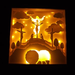 Empty Tomb Lightbox 9" x 9" Shadow Box Jesus Resurrection
