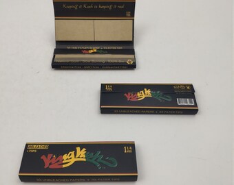 Hemp Rolling Paper 3 Pack Bundle Deal With Tips Included  Size 1 1/4 by King Kush