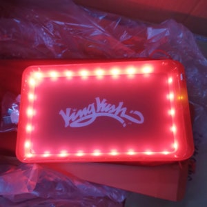 Rolling Tray Deep by King Kush 6”x9” Tray Red And White