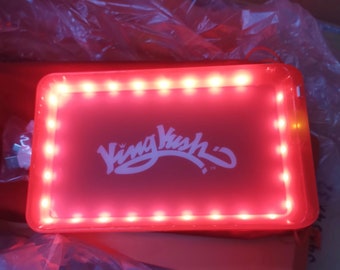 Rolling Tray Deep by King Kush 6”x9” Tray Red And White